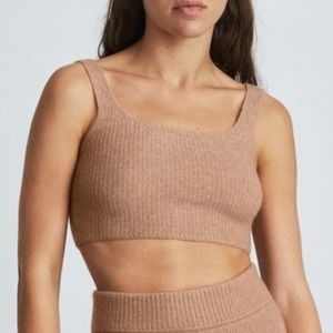 NWT Everlane The Cozy Stretch Tank in Camel Tan Brown Yak Wool Blend